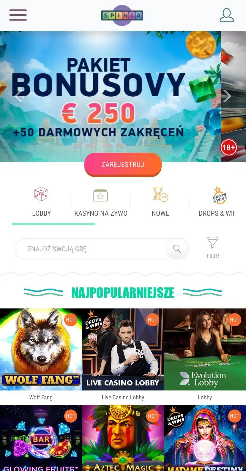 Spinia Casino Mobile Review